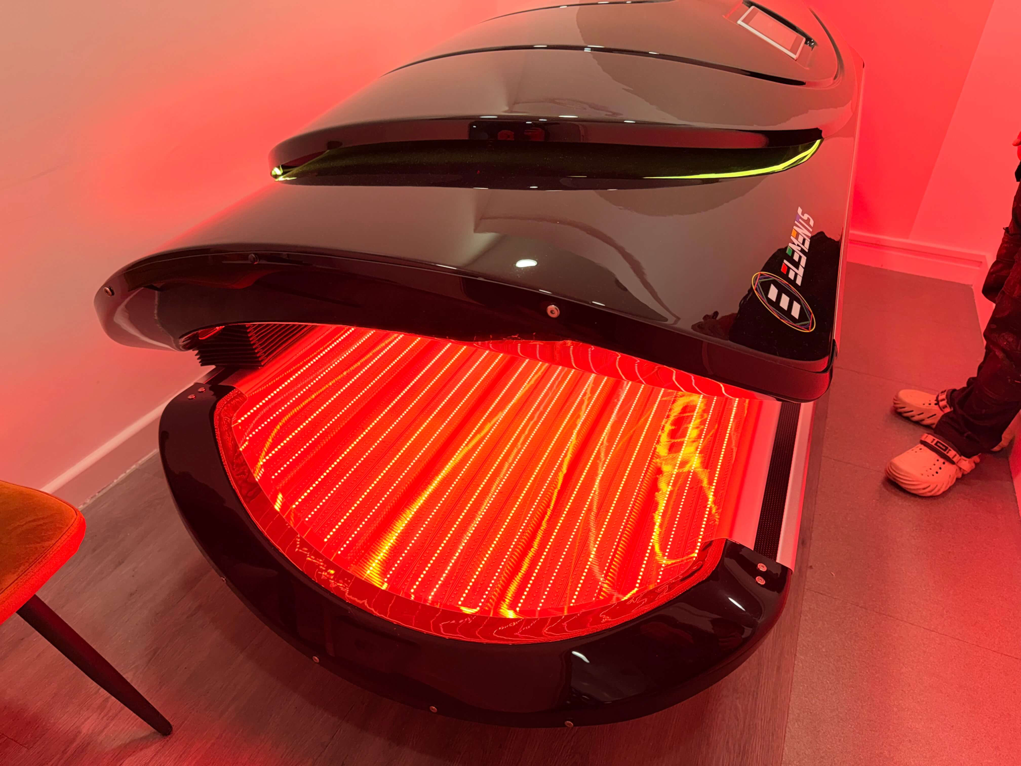 Red light therapy bed at Elements Health Hub