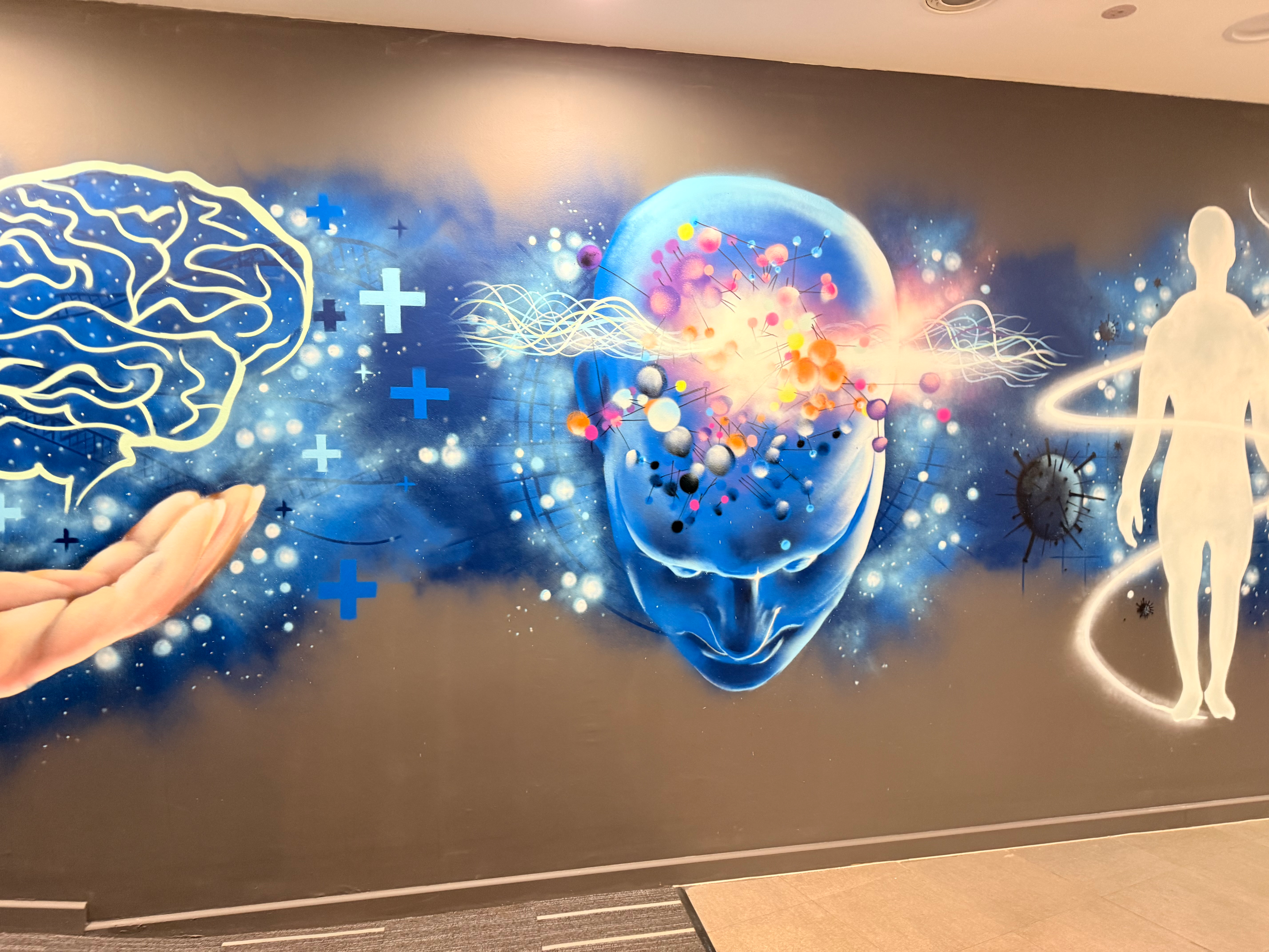 Feature mural wall inside Elements Health Hub