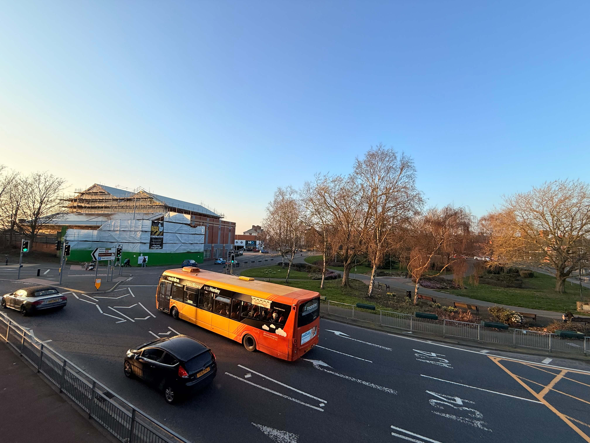 Street and park view near Elements Health Hub in Stafford